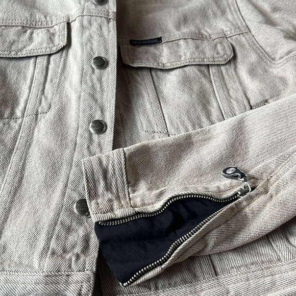 NWT Harley Davidson thick denim jacket size s beige - Picture 4 of 14